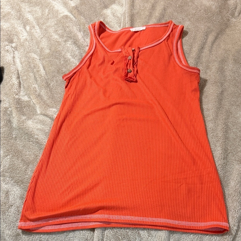 Women's Orange Sleeveless Top